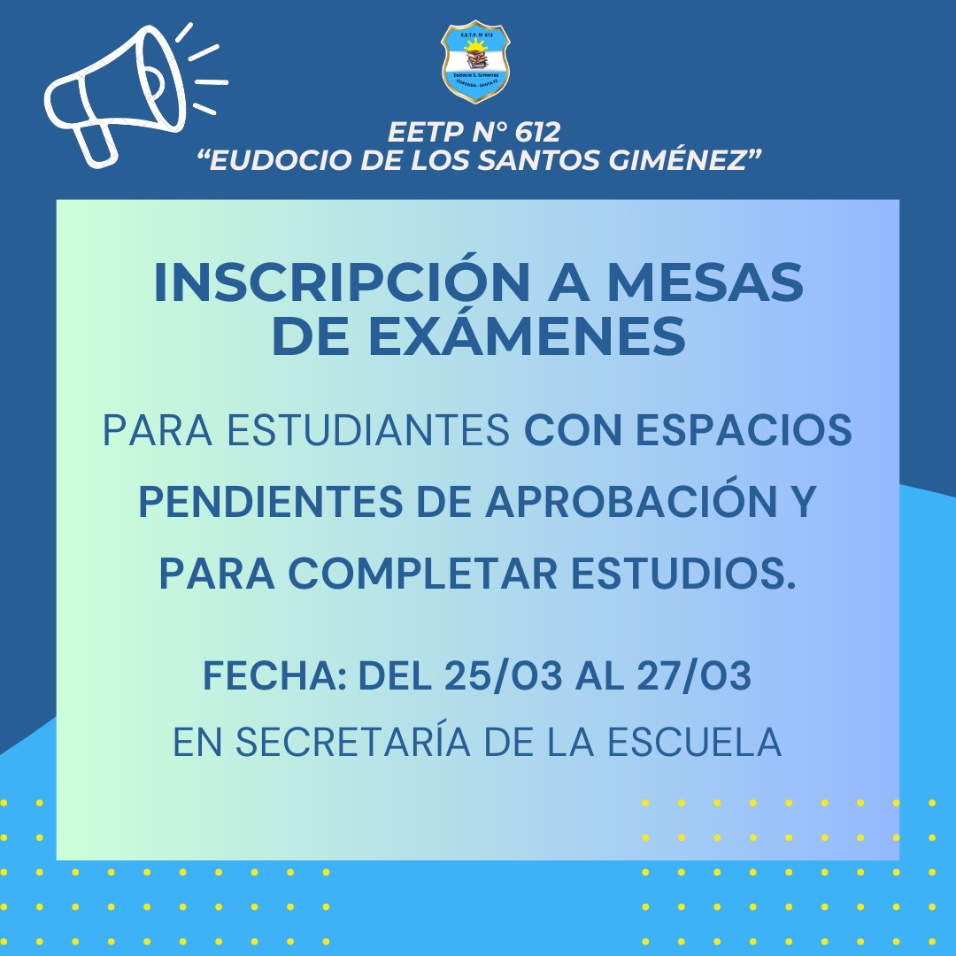 Inscripción a mesas de exámenes