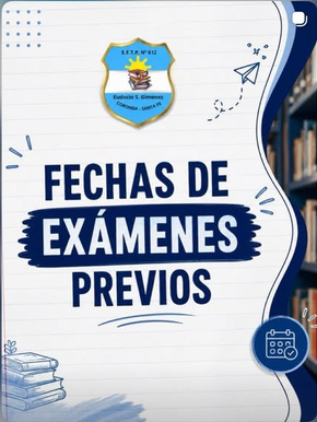 Fechas de exámenes previos